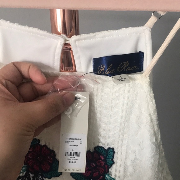 NWT Francesca’s Romper w/ skirt & embroidered top - Picture 7 of 8